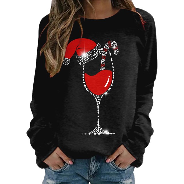 Gibobby Sudadera Navidad mujer Sudadera de Navidad para mujer, divertido árbol de Navidad, camión, gráfico, cuello redondo, casual, ajuste holgado(Negro,XG)