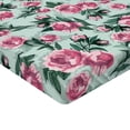 thumbnail image 4 of Ambesonne Flowers Vintage Fitted Sheet, Vintage Feels Roses, King Size, Almond Green Magenta Teal, 4 of 5
