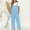 Light Blue Boho Pants for Women, variant on Women's Solid Color Cotton Linen Pants Long Palazzo Pants Casual Loose Wide Leg Jumpsuit Adjustable One Piece Bib Overalls Baggy Dungarees with Pockets Comfy Summer Trousers Wine M