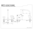thumbnail image 2 of Kingston KB712AX Victorian Two-Handle 4-Hole 8" Centerset Kitchen Faucet with Side Sprayer in Polished Brass, 2 of 4