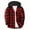 Red, variant on Gmluru Men's Winter Oversize Plaid Jacket Patchwork Hooded Button Long Sleeve Shirt Blouse Coat Outwear Plus Size