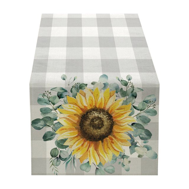 WWW Sale Clearance 2025 Decorative Table Banner Summer Lemon Sunflower Table Banner Border Home Table Coffee Table Decoration Table Of Flax Printing