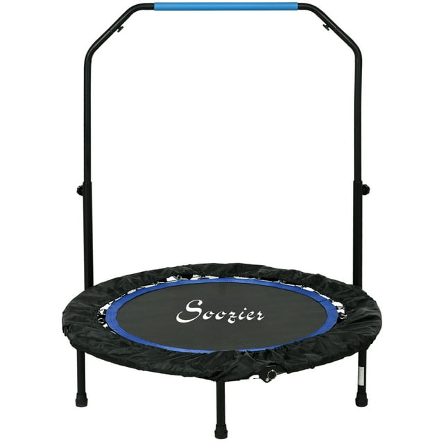 CoSoTower Trampoline D\'entraînement Physique Mini Pliable de 40 Pouces, avec Poignée en Mousse Ajustable, Bleu