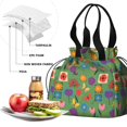 thumbnail image 4 of Pioneer Flower Floral Print Pattern Drawstring Lunch Bag Women - Drawstring Lunch Bag Insulated for Work Office - Stain-Resistant Large Lunchbags for Women with Multi-Pockets, 4 of 6