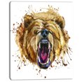 thumbnail image 2 of Growling Grizzly Bear Watercolor - Abstract Canvas Art Print, 2 of 3
