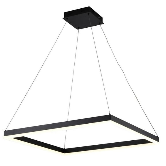 Bethel International LED Chandelier Matte Black Aluminum & Acrylic
