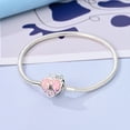 thumbnail image 5 of MULA 925 Sterling Silver Snake Chain Pink Heart Charms Bracelet for Women Gifts for Her, 5 of 6