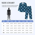 thumbnail image 4 of Logiee Blue Owl Print Mens Long Sleeve Pajama Set,Notched Collar Pajamas for Men, Men's Sleepwear,Mens Sleepwear with Pockets & Button Down-X-Large, 4 of 7