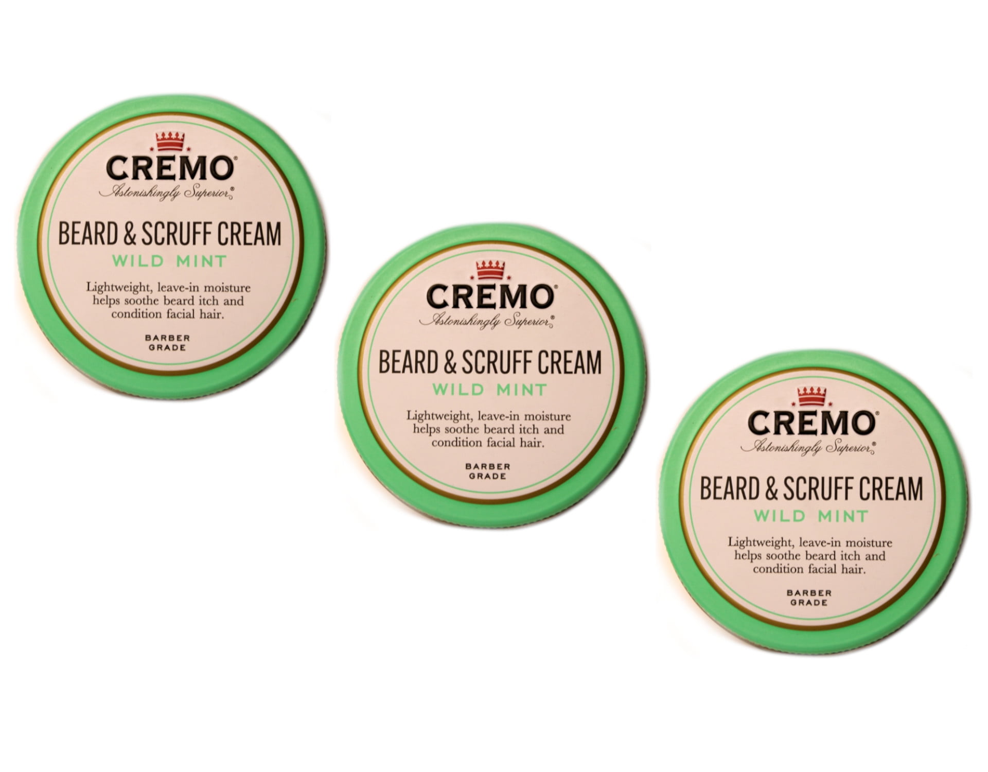 Cremo Beard & Scruff Cream Wild Mint, 4 oz. - Pack of 3