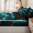 thumbnail image 5 of Homewish Green Neon Lightning Zipper Full Size Comforter Sets with Fitted Sheet and 2 Pillowcases,Modern Abstract Zipper Bedding Set,Black Reversible,4pcs, 5 of 8