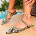 thumbnail image 6 of Samdudou Dressy Flats for Women Elegant Pointed Closed Toe Slingback Shoes Sheer Mesh Rhinestone Embellished Slides Wedding Evening Party Bridal Footwear Style, 6 of 9