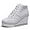 B All-white, variant on Women's Sneaker Shoes High Heel Fashionable Canvas Shoes High Tube Lace Up Wedge Edge Zipper Slope Angle Shoes Size 4-11