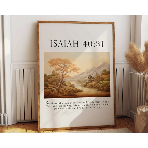 Isaiah 40:31 Bible Verse Print - Christian Gallery Wall Scripture Art Poster - Daily Christian Faith Reminder Wall Art, Modern Wall Decor, 8x12 UNFRAMED