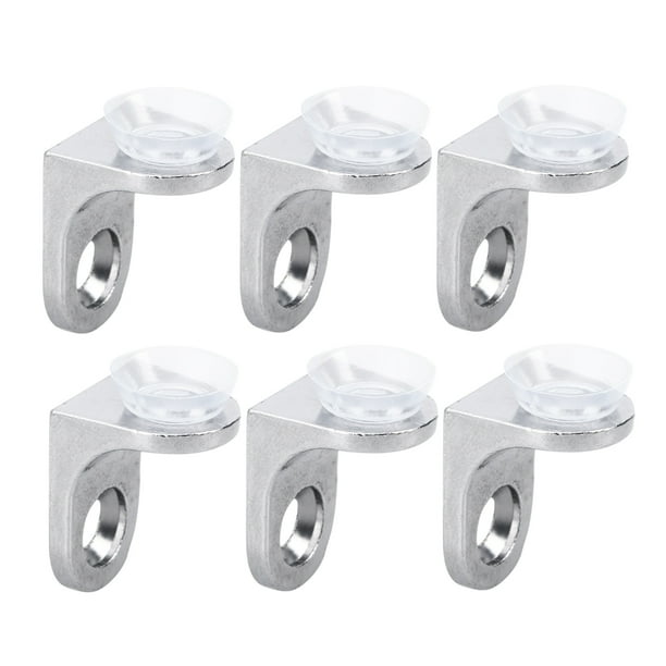FELTECHELECTR 10 soportes para estantes de madera y vidrio con ventosas, clavijas redondas y 10 tornillos (plateados)