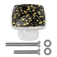 thumbnail image 1 of 4 Pieces Set Drawer Pulls Handle Square Wardrobe Cabinet Knobs with Stainless Steel Screws Furniture Kitchen Decor, 1 of 5