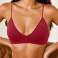 thumbnail image 2 of ATOYSOY Wireless Seamless Bralette For Women Super Thin Adjustable Strap Plain Solid V Shape Cup V Neck Thin Minimal Soft Support Bra No Underwire Solid Color Sleep Daily Wear, 2 of 5
