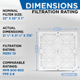 thumbnail image 2 of 12 Pack of 22x22x1 MERV 10 Pleated Air Filters by Glasfloss. Actual Size: 21-1/2 x 21-1/2 x 7/8, 2 of 9