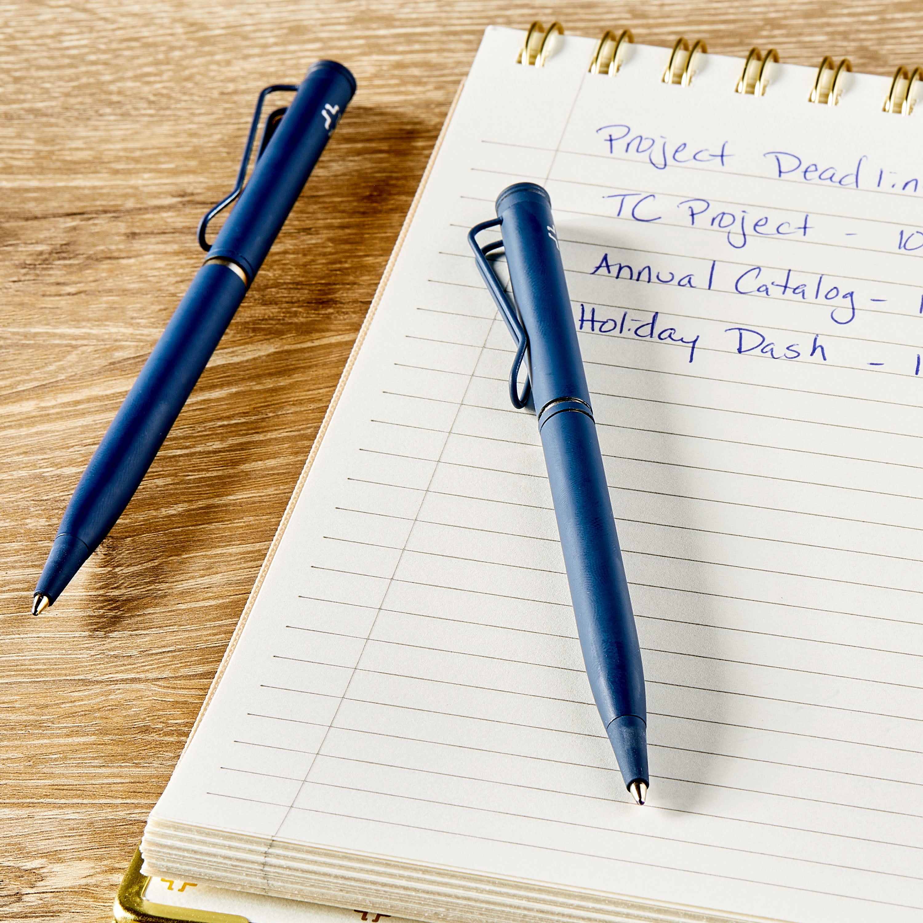 Pen+Gear Twist Ballpoint Hybrid Ink Pens, 1.0mm, Medium Point,  Blue Ink, 2 Count