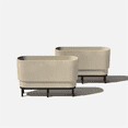 thumbnail image 1 of Veradek Demi Series Raised 30" Long Plastic-Stone Planter - (Sand/Black, 2 Pack), 1 of 8