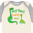 thumbnail image 4 of Inktastic My Oma Loves Me Dinosaur Boys Long Sleeve Baby Bodysuit, 4 of 5