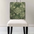 thumbnail image 3 of Green Light Yellow Boho Chair Covers Set of 1 Ethnic Oriental Floral Chair Back Covers Stretch Removable Washable Slipcovers Protector for Dining Room Kitchen Party Decor, 3 of 5
