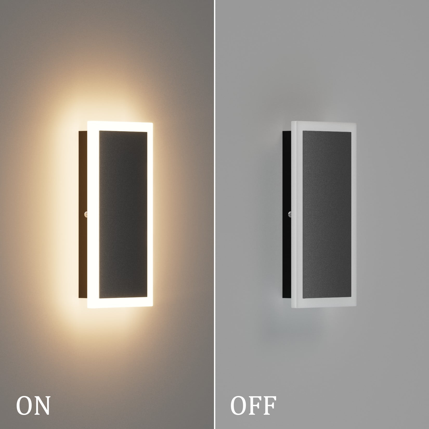 Ralbay 11.8In Outdoor Wall Light Black LED Exterior Wall Sconce IP65 Waterproof 3000K Indoor Outdoor Wall Mount Lighting for Porch Front Door(Extra Wide)
