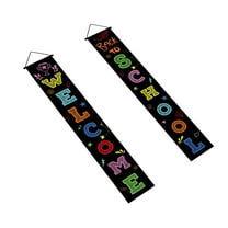 DRAFIDEEP 1 Pair Back To School Door Decoration Welcome Banner Rectangular Shape 11.79x70.74in Polyester