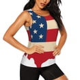 thumbnail image 2 of KLL American Flag Map Print Womens Tank Top Sleeveless Workout Tops Athletic Running Shirts Yoga Gym Clothes-Small, 2 of 7