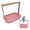 Pink, variant on 2-in-1 Wooden Bird Training Stand & Perch with Tray Portable Lightweight Tabletop Parrot Feeding Station for Parakeets Conures Lovebirds Cockatiels Finches Indoor Small Bird Activity Playstand