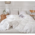 thumbnail image 4 of Move Over White Ruffle Duvet Cover King Only Soft Washed Microfiber Bedding Set Ruffled Pattern No Filling, 4 of 10