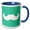 Blue/White, variant on 3drose, White Mustache on Aqua Teal Turquoise - Ironic Hipster Moustache - Humorous - Fun - Silly - Funny, 15oz Mug