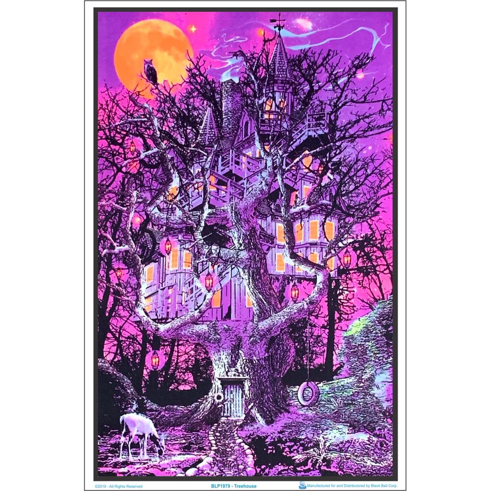 Treehouse Blacklight Poster 23 x 35