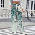 thumbnail image 7 of Women's Casual Wide Leg Sweatpants, Loose Floral Print Sports Pants, Fashion Lounge Pants for Women, Perfect for Home and Outdoor Activities,Gray,2XL, 7 of 7
