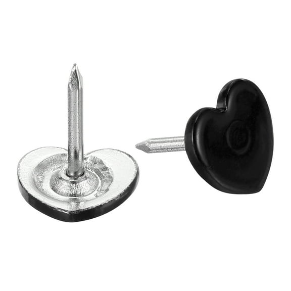 Uxcell 20Pack 11mmx12.5mm Flat Head Decorative Upholstery Tacks Furniture Nails, Black