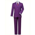 thumbnail image 3 of Wehilion Boys Jacket Slim Fit Kids Wedding Outfit Boys Blazer Up Size 5T, Purple, 3 of 4