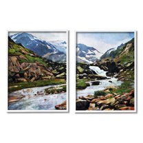 Stupell Industries Peaceful Rocky Mountains Water Landscape Painting , 24 x 30, Design by Ashley Aldridge