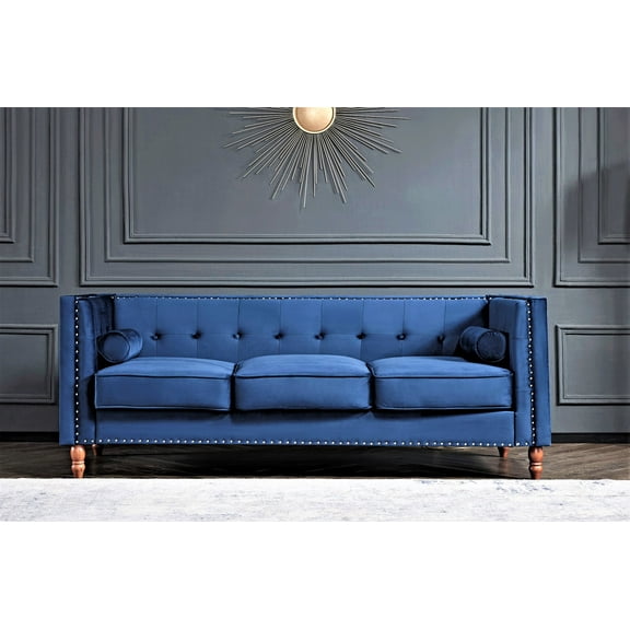 Kittleson 83'' Velvet Square Arm Sofa