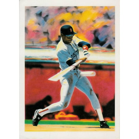 Ellis Burks Red Sox 1989 Baseball Jeffrey Rubin art postcard