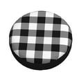thumbnail image 3 of Balery White And Black Plaidtire Cover Waterproof Dust-Proof, Universal Spare Wheel Tire Cover For Trailer, Rv, Suv Truck And Vehicle Camper Accessories-17 Inch, 3 of 9