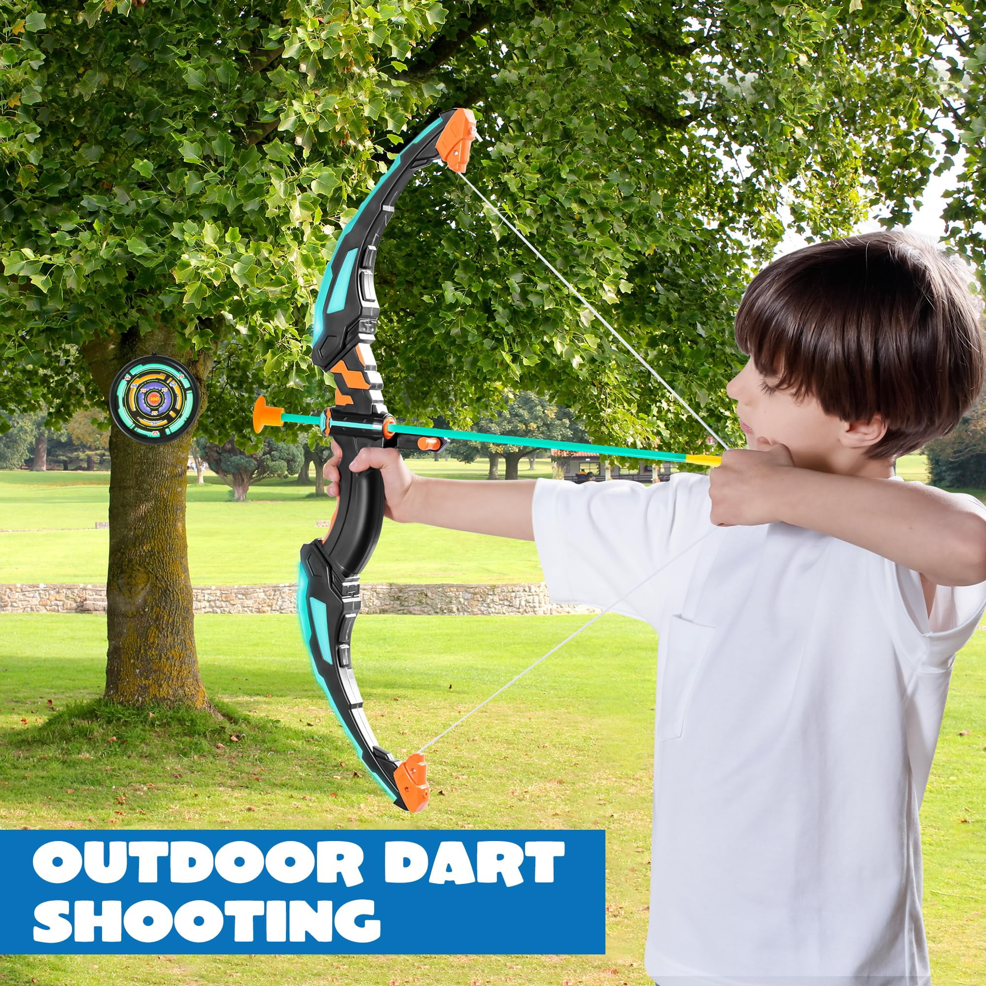 Joyfy Kids Bow and Arrow Set with LED Lights, Archery Toy Set for boy age 3 up