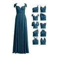 thumbnail image 6 of Afdoent Womens Dresses Elegant Long V Neck Evening Dress Convertible Wrap Way Bridesmaid Gown For Wedding Guest Party Casual Wear Formal Party Dresses, 6 of 6