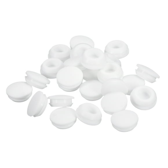Unique Bargains 25pack Silicone Plugs, Rubber Round Snap in Locking Hole Plugs Waterproof Hole Plug for 12-13mm Hole, White