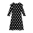 thumbnail image 4 of Abcomgle Long Dresses for Girls 12-14 Casual A-Line Ruffle Long Sleeve Maxi Dress Polka Dot Crew Neck Sundresses Tiered Boho Dresses with Pockets,Black, 4 of 5