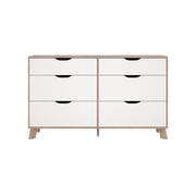 Tvilim Ikast Jackson Hickory/White 6 Drawer Double Dresser