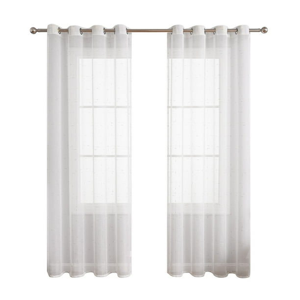 White Sheer Curtains Light Filtering Curtains Bedroom Room Divider Curtains