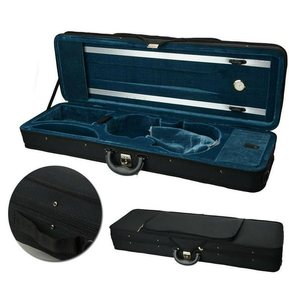 SONGMY Professional Nylon Fashion 4/4 Full Size Violin Oblong Case Lightweight with Hygrometer Black/Blue