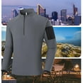 thumbnail image 2 of Hrsba Quarter Zip Pullover Men, Men's Long Sleeve Casual Shirts Solid Color Half Zipper Stand Collar Zipper Pocket Breathable Outdoor Running Fitness Tops, 2 of 5
