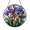 Acrylic 3.5 Inch, variant on Round Iris Stained Glass Window Suncatcher, Blue Purple Bloom Design for Calm Nature Inspired Home Accent