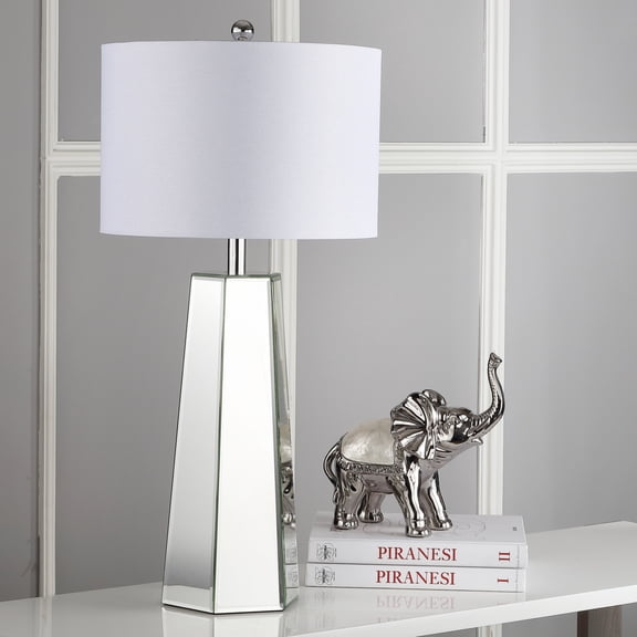 SAFAVIEH Janice 31.5 in. H Mirrored Column Table Lamp, Clear, Set of 2