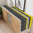 thumbnail image 4 of Black Yellow Table Runner - 60 Inch Long, Kitchen Dining Table Runner Dresser Scarves, Garden Floral Stripe Aesthetic Flower Boho Farmhouse Decor for Coffee Tables Wedding Party Banquet, 4 of 8